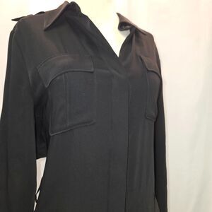 White House Black Market Black Utility Shirt Dress | Size 4